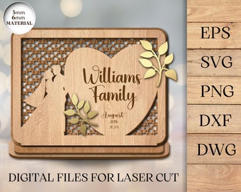 Wedding Anniversary Display Laser Cut File, Digital Download Files, Png, Svg, Eps, Dxf, Dwg