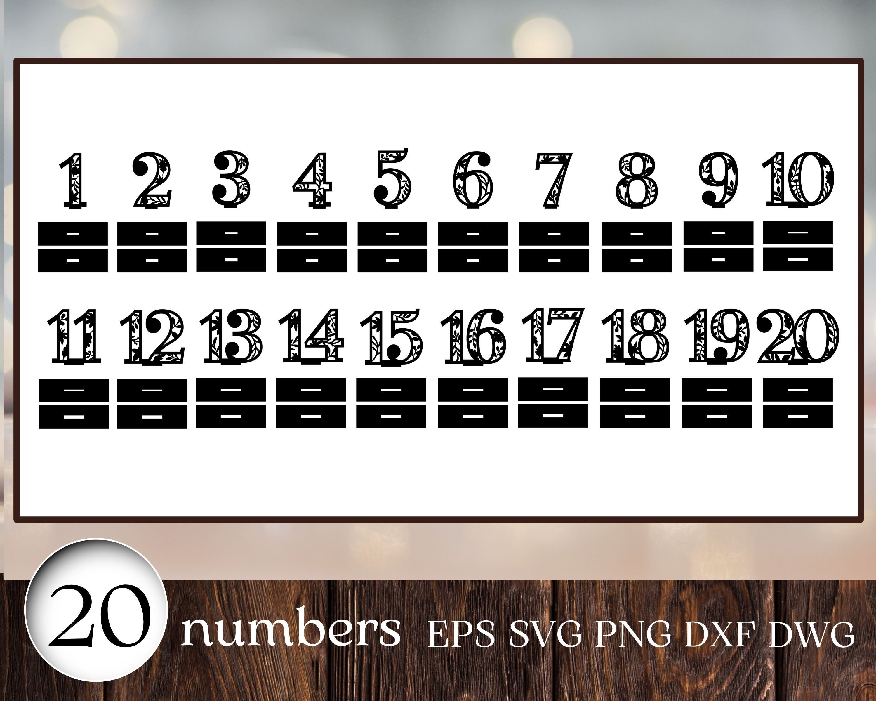 Rustic Wedding Table Numbers SVG, Laser Cut, Table Centerpieces ...