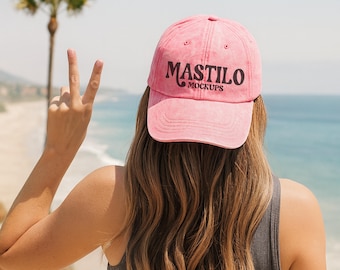 Pink Vintage Embroidery Hat Mock, Vintage Cap Mockup, Baseball Hat Mockup Vintage Cap Mocks Trendy Vintage Cap Mockup, Pink OTTO Cap Mockup