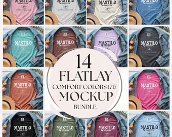 Comfort Colors Flat Lay Mockup Bundle, Comfort Colors 1717 Mockup Bundle, 1717 Flat Lay Mockup, c1717 Mockup Bundle, 1717 Mockup Bundle