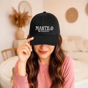 Black Hat Mockup, Black Dad Hat Mockup, Baseball Black Female Mockup, Dad Cap Mockup, Female Hat Mockup, Trendy Hat Mockup, Yupoong 6245CM