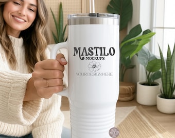 Tumbler Mockup, White 40oz Printify Insulated Tumbler Mockup, 40 oz Tumbler Mockup, Polar Camel 40 oz Tumbler Mock Up, POD Tumbler Mockup