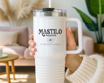 White 40oz Tumbler Mockup, 40oz Printify Insulated Tumbler Mockup, 40 oz Tumbler Mockup, Polar Camel 40 oz Tumbler Mock Up, POD Tumbler Mock
