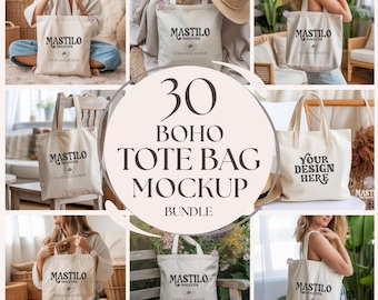 Einkaufstasche Mockup Bundle, Boho Lifestyle Einkaufstasche Mockup, Printful Einkaufstasche Mockup Bundle, Printful Einkaufstasche Mockup x 30