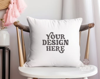 Maqueta de almohada decorativa, maqueta de almohada con estilo, maqueta de almohada, maqueta de almohada simple, maqueta de almohada decorativa, maqueta de almohada en blanco, estilo de vida JPG