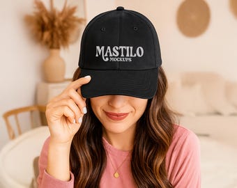 Black Hat Mockup, Black Dad Hat Mockup, Baseball Black Female Mockup, Dad Cap Mockup, Female Hat Mockup, Trendy Hat Mockup, Yupoong 6245CM