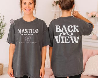 Comfort Colors 1717 Pepper Front Back Mockup, 1717 Pepper Front and Back Mockup, c1717 Front and Back Mockup, Front Back Comfort Colors