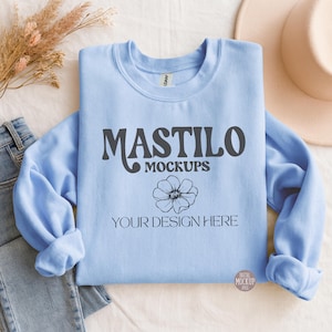 Folded Gildan 18000 Sweatshirt Mockup Bundle, G18000 Crewneck Mock-up Bundle, Sweatshirt Mockups, Boho Gildan 18000 Flatlay POD folded Mocks