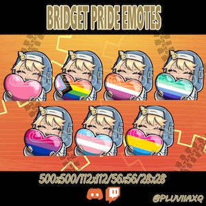 Bridget Guilty Gear Strive Emotes for TWITCH/DISCORD 500x500/112x112/56x56/28x28 - GGST, Videogames, Pride, lgbtq+