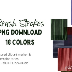 Paint Brush Strokes PNG Bundle, 18 Brush Strokes Backgrounds, Sublimation Transparent Background, Brush Stroke Clipart, Paint Strokes
