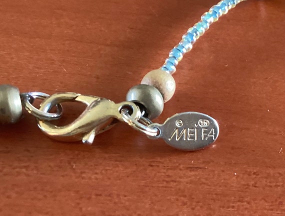 Vintage MEi FA art glass beaded necklace. - image 4