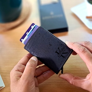 Gepersonaliseerde kurken RFID-portemonnee, op maat gemaakte slanke portemonnee, perfect cadeau