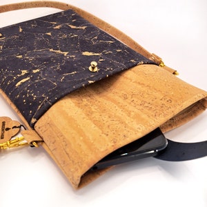Bolso de corcho, mini bolso para móvil, bolso bandolera
