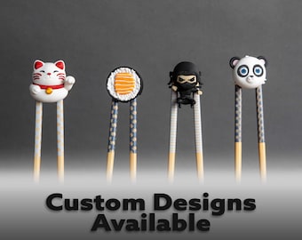 Chopstick Helper Clips - Pack of 4 Adorable Characters for All Ages