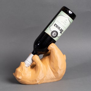 Bear Hug Wine Bottle Stand, 3D Printed
