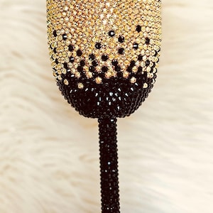 Ombré Rhinestone Wine Goblet - Personalized Bling Tumbler