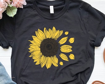 Sunflower Shirt, Flower Print Shirt, Womens Garden Shirt, Funny Sunflower Shirt, Floral Shirt, Plant Sunflower Shirt,Sunshine Shirt