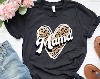 Retro Mama Leopard Shirt, Mom Leopard Shirt, Gift for Mom, Mothers Day Gift, Mom Life Shirt, Mom Life T-shirt, Leopard Mom Shirt