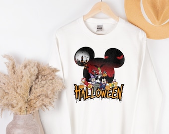 Mickey and Friends Halloween Sweatshirt, Mickey Ear Disney Halloween tshirt, Disney Shirt, Disney Tee, Disney tshirt, Disney Matching Family