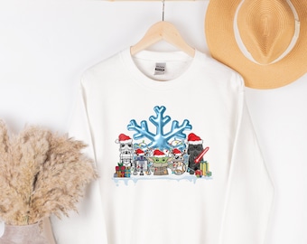 Cute Darth Vader Stormtrooper R2-D2 BB-8 Christmas Light Sweatshirt, Funny Star Wars Christmas T-shirt, Disney Disneyland Vacation Trip Gift