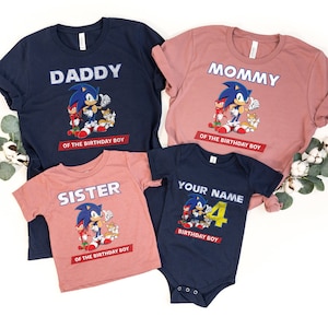 Personalized Sonic Birthday Shirt,Sonic Birthday Shirt,Family Matching Birthday Shirt,Custom Family Birthday Shirt 2022