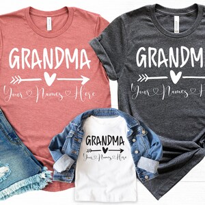 Personalized Grandma Shirt, Personalized Grandma Gift, Grandkids Names, Mother's Day Shirt,Christmas Gift for Grandma