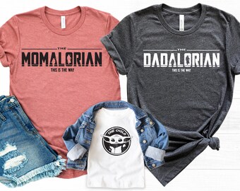 Mamalorian Dadalorian The Child Matching Shirts, Dadalorian Shirt, Momalorian Shirt, Mommy Daddy Child Shirts, Matching Shirts, Star Wars