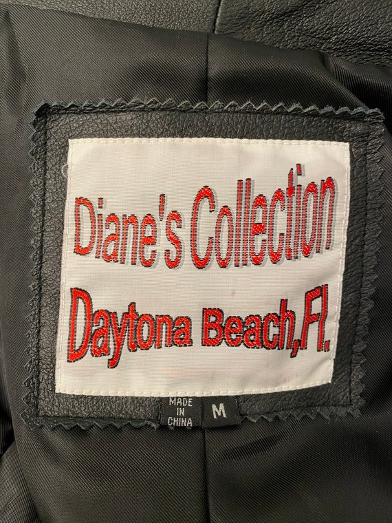 Vintage American Flag Leather Biker Jacket - Gem