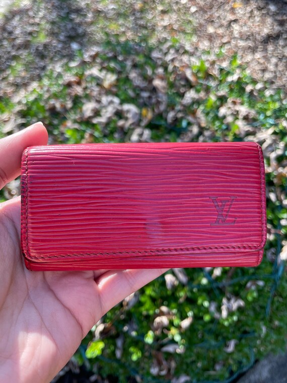 Louis Vuitton Red Epi Leather Key Holder Case Gem