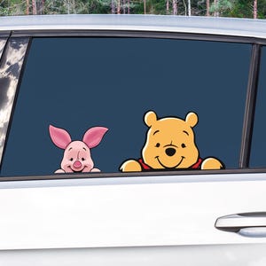 Winnie The Pooh Peekaboo Peeker Peeking Car Window Decal - Bumper Waterproof Vinyl Sticker - Disney Winnie The Pooh Piglet Rabbit Tigger