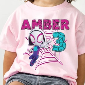 Personalized Spidey Birthday Kid Youth Toddler T-shirt, Spider Party Shirt, Superhero Birthday Girl Shirt, Spidey Amazing Friends Shirt