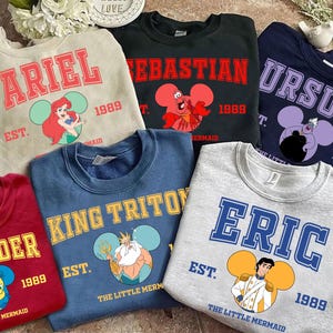Disney The Little Mermaid Group Matching Shirt, Ariel Flounder Sebastian Ursula King Triton Shirt, Disneyland Family Matching Shirt