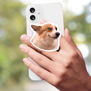 Supporto per telefono personalizzato, supporto magnetico per telefono con foto - Regali di San Valentino personalizzati, supporto per telefono con ritaglio per il viso - Accessori per telefono carini per amanti degli animali (1)