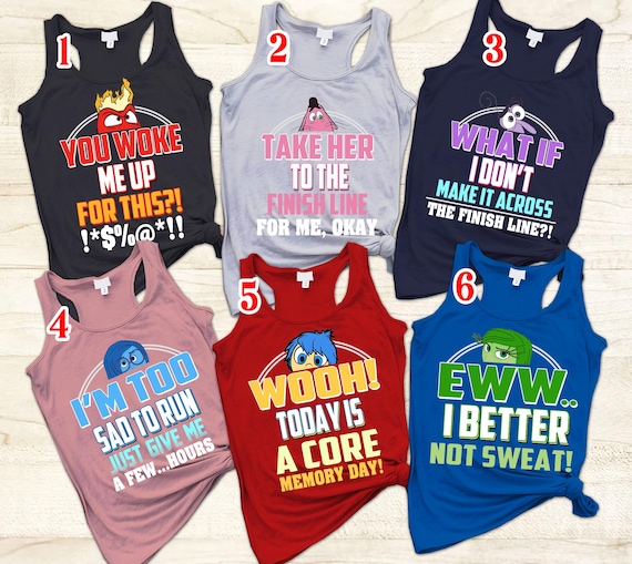 Pixar Inside Out Tank Tops, Disney Running Shirt, runDisney Costume, Disney Family Shirts, Disney World Group Shirts, Disneyland Team Shirts