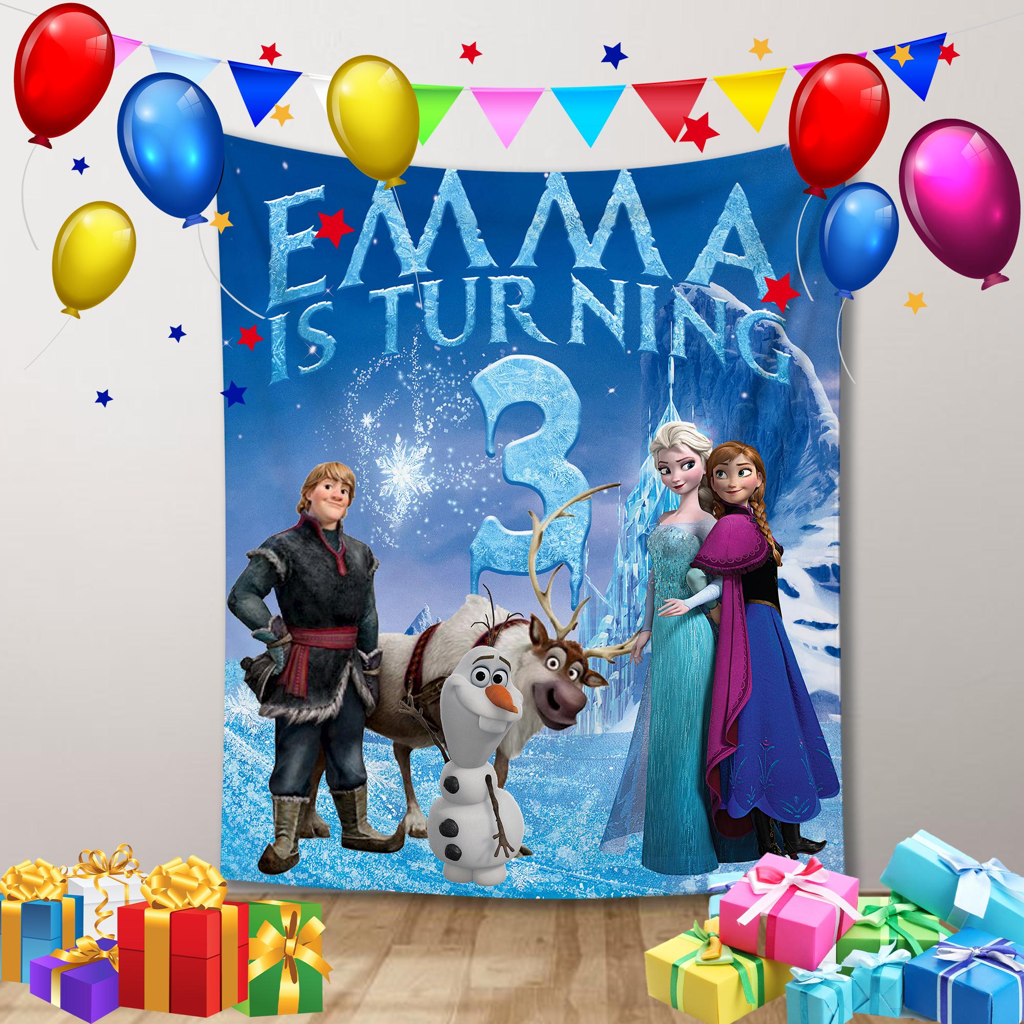 Procos Frozen 2 Happy Birthday Banner – Wind Spirit Themed Party Decoration With Anna & Elsa