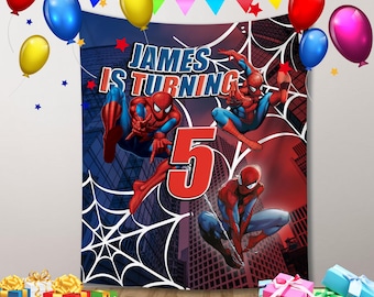 Spiderman Birthday Banner, Spiderman Birthday Backdrop Decor, Spiderman Birthday Decoration, Spiderman Party Decoration