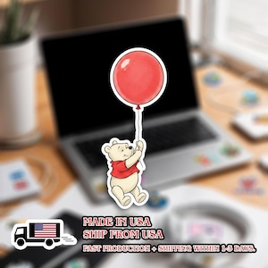 Disney Winnie The Pooh Disney Laptop Sticker Positive Affirmation planner stationery decal water bottle cell A