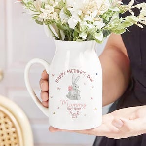 Personalized First Mother&#39;s Day Jug - Mother&#39;s Day Vase - Mother&#39;s Day Gift - Nan Gifts - Mum Gift - Gifts for Mum - Gardening Gifts Vase