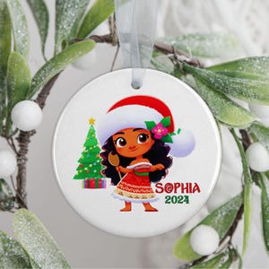 Custom Moana Ornament, Disney Moana Princess Ornament, Custom Name Moana Christmas Gift, Birthday Moana