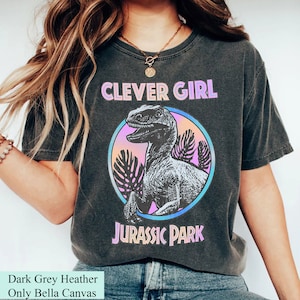 Jurassic Park Distressed Teal Raptor Clever Girl Unisex T-Shirt, Jurassic Park Trip Family Shirt, Magic Kingdom Disneyland Trip Shirt