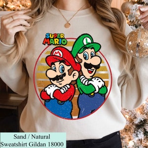 Retro Super Mario Luigi Brothers Unisex T-shirt, Mario Luigi Peach Bowser Yoshi Toad Sweatshirt, Super Mario World Trip 2024 Shirt