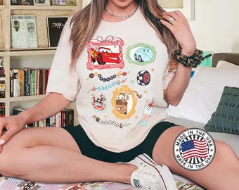 Coquette Bow Disney Cars Shirt, Lightning McQueen Tow Mater Doc Hudson Sally Carrera Cars Land Girly Disney Girl Trip Shirt, Cars Birthday