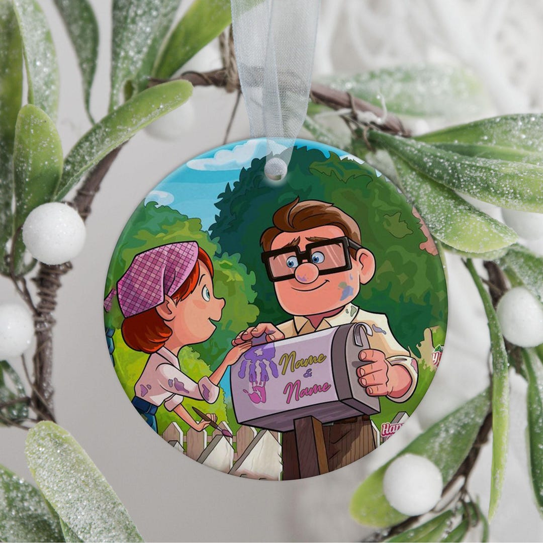 Personalized Christmas Ornament, Carl and Ellie Ornament, Disney Couple