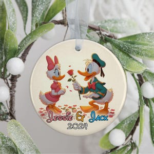 Personalized Daisy Duck Ornament,Disney Trip Christmas Ornament, Disney Castle Family Vacation, First Disney Trip 2024, Magic Kingdom
