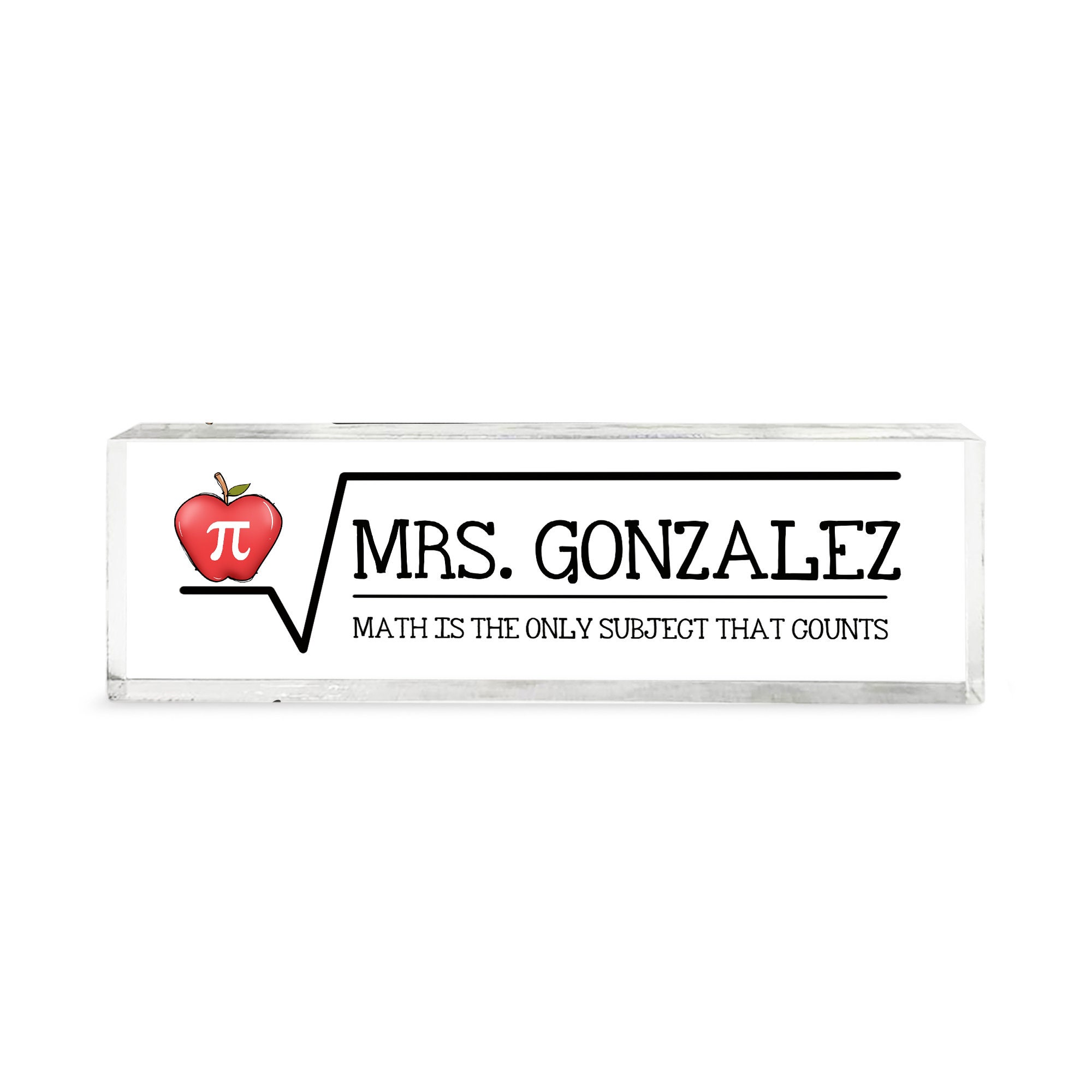 Math Teacher Name Plate for Desk, Math Teacher Appreciation Gift ...