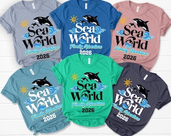 Sea World Family Adventure 2026 Matching T-shirt, Sea World Family Adventure Family Shirt, Personalized Shirt, Family Beach Vacation Shirt
