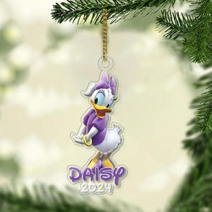 Personalized Daisy Duck Ornament, Disney Trip Christmas Ornament,Disney Castle Family Vacation, First Disney Trip 2024, Magic Kingdom