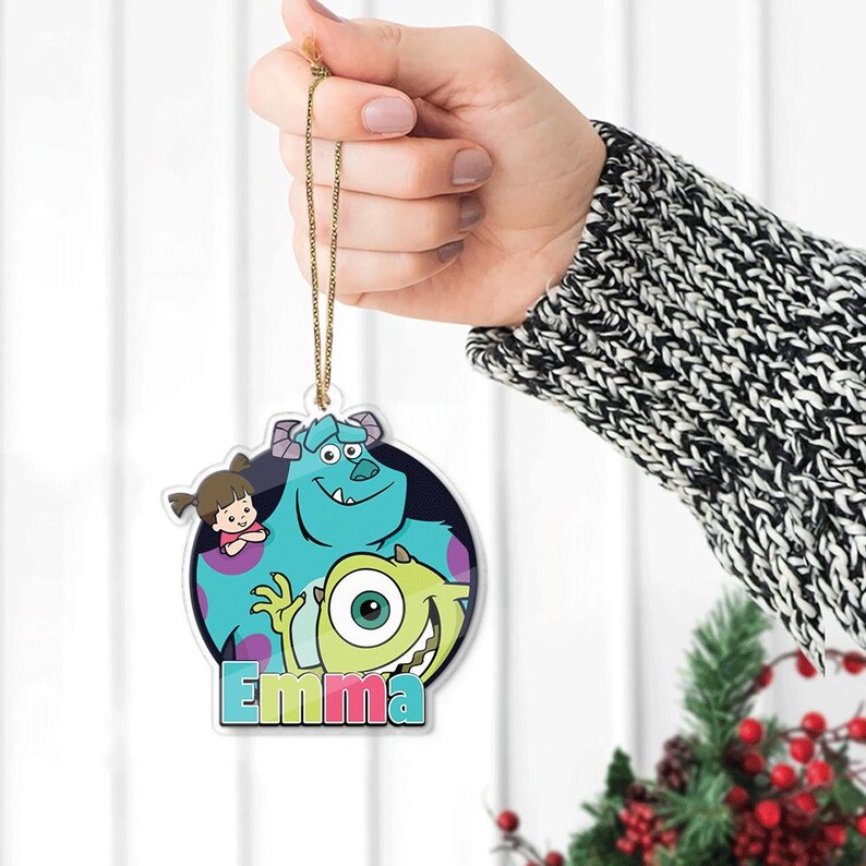 Monsters Inc Theme Cutout Ornament, Personalized Monsters Inc Cutout