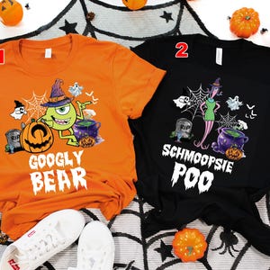 Custom Googly Bear and Schmoopsie Poo Halloween Couple Shirt-Monsters Inc Couple Shirts-Disney Shirt-Disneyworld Couple Shirts Gift