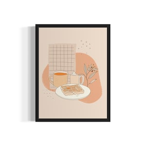Waffles Food Art Print, Wall Art Poster, Original Paint Artwork, Artwork Decor